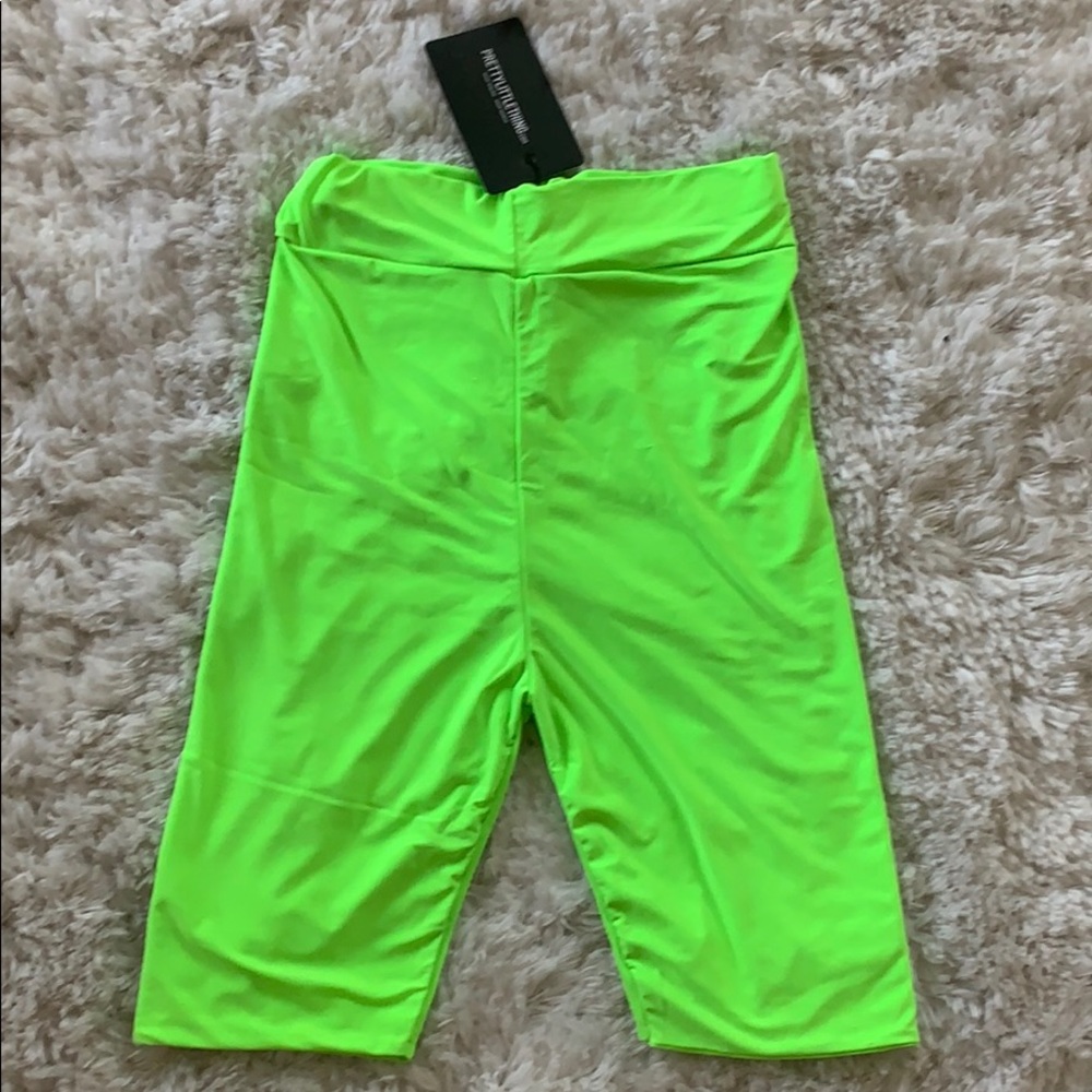 NEW Pretty Little Thing neon green biking shorts